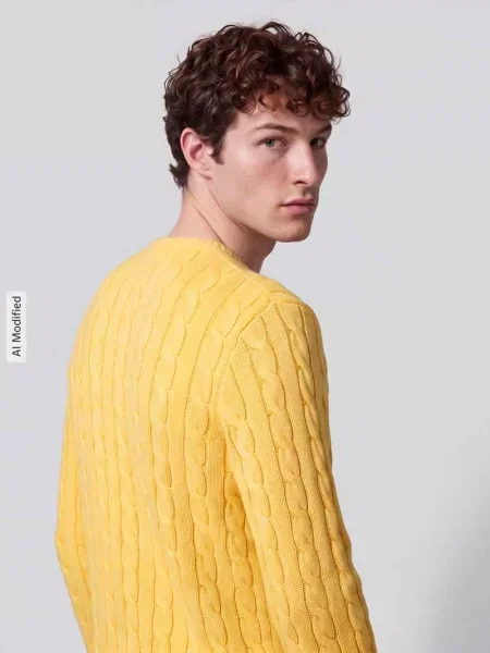 Sweter z wyhaftowanym logo Polo Ralph Lauren żółty