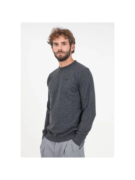Sweter Barbour z okrągłym dekoltem czarny