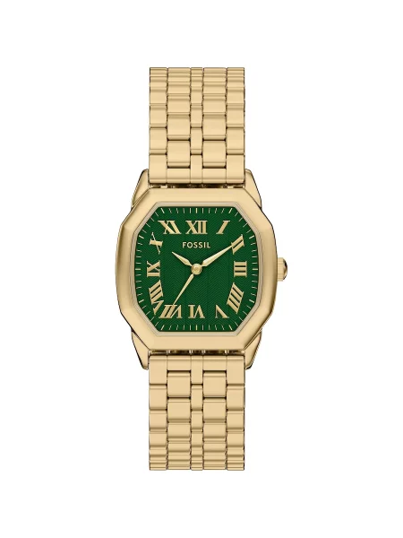 Fossil zegarek złoty zielony