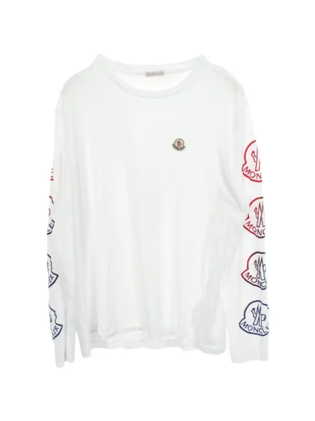 Lung tricou Moncler cu imagine alb
