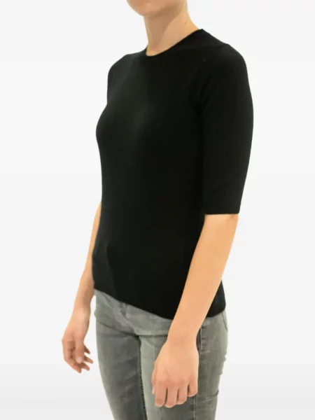 Tricou La Rose din cașmir negru