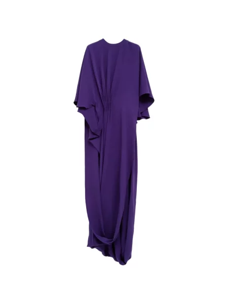Scurt rochie Balenciaga cu mâneci scurte drapată violet