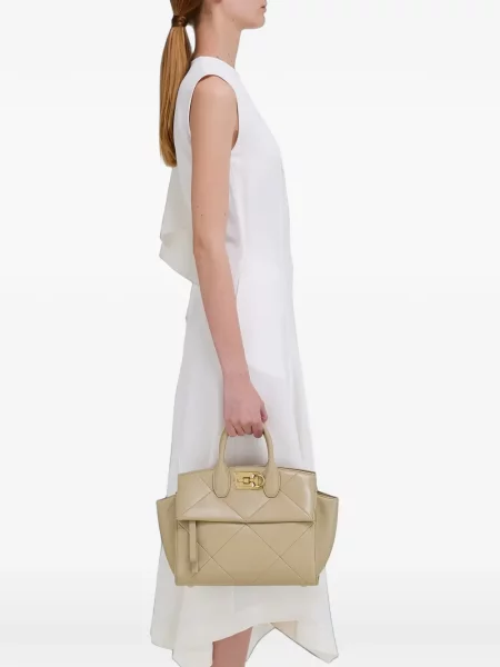 Matlasat geantă shopper Ferragamo din piele