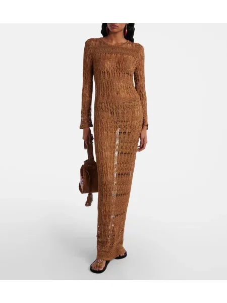 Rochie maxi Isabel Marant transparente de costum auriu
