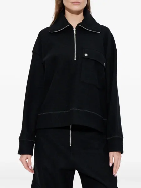 Hanorac Jil Sander de jumătate de fermoar negru