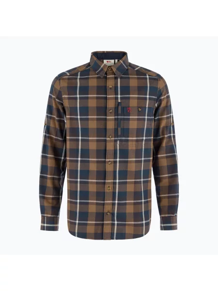 Cămașă pentru bărbați Fjällräven Fjällglim Regular wood brown/black oak negru