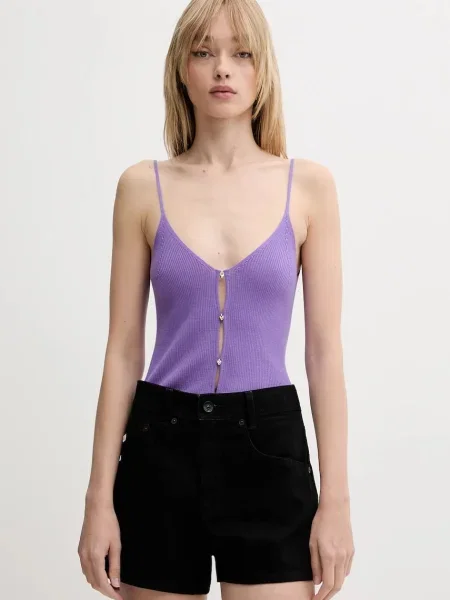 FROM FUTURE tricou de lână violet