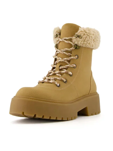 Bershka Ghete cu șireturi cămilă / nisipiu maro