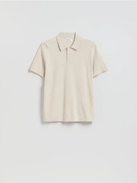 Reserved Pulover cu guler polo cu adaos de bej