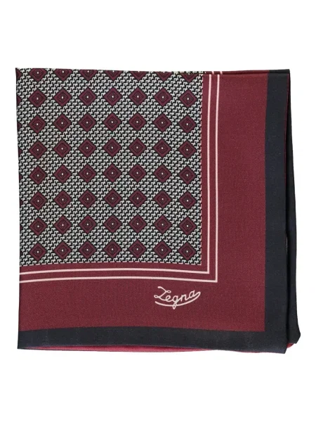 Fular Zegna cu imagine roșu