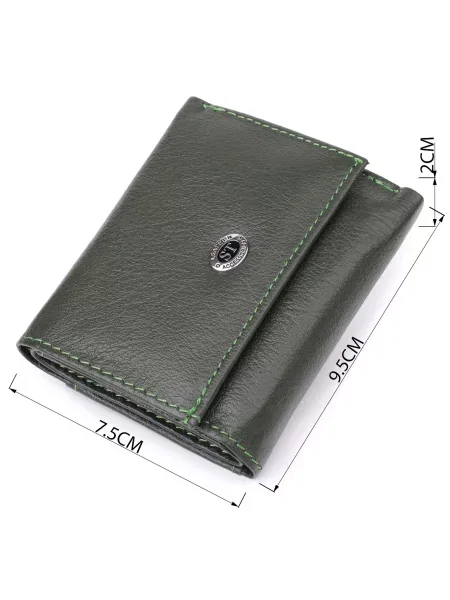 Кожаный кошелек St Leather Accessories зеленый