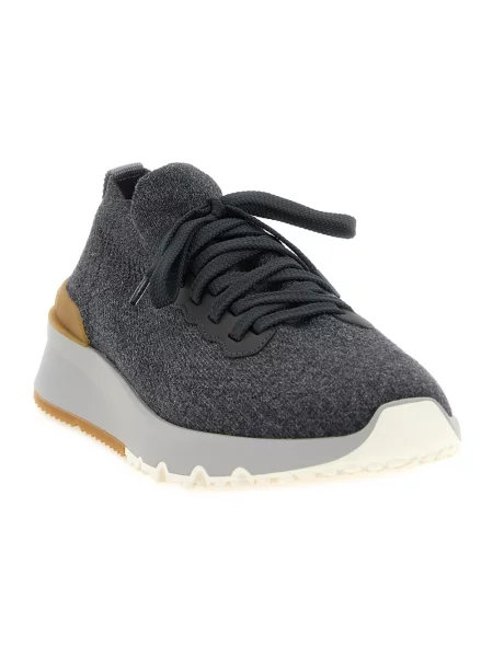 Dzianinowe sneakersy Brunello Cucinelli szare