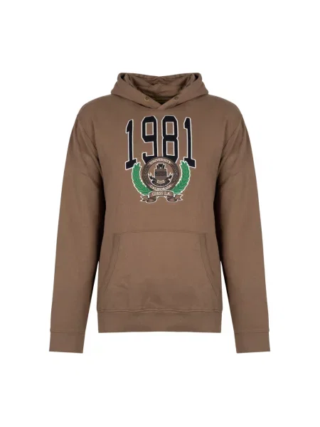Bluza z kapturem Guess z kapturem klasyczna brązowa