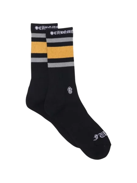Șosete Chrome Hearts cu broderie cu motiv cu inimi negru