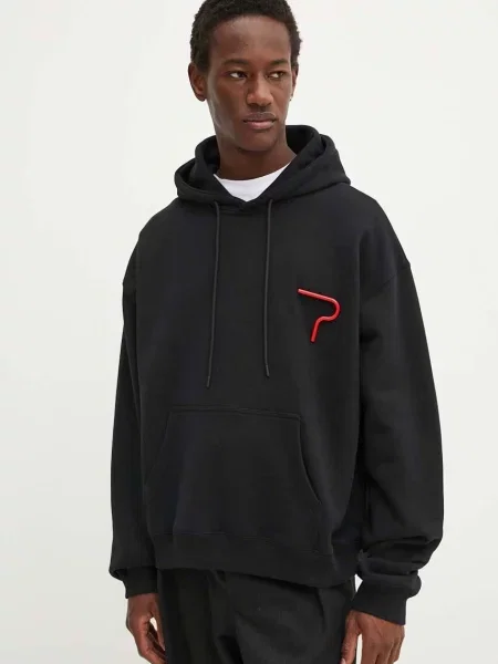 Суичър с качулка Msgm с качулка с апликация черно