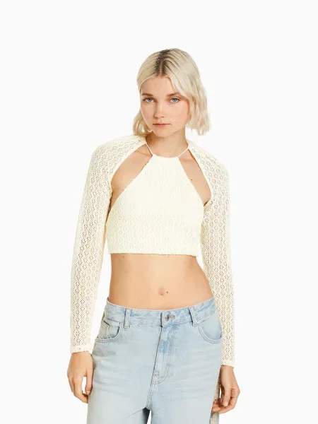 Bershka Sveter ako vlna biela