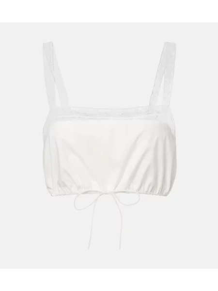 Crop top Faithfull koronkowy biały