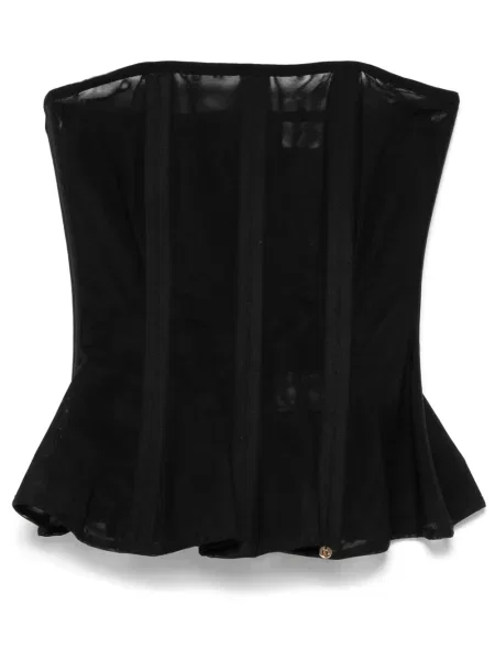 Top Nissa transparente negru