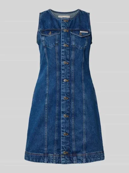 Top Calvin Klein Jeans z autografem niebieski