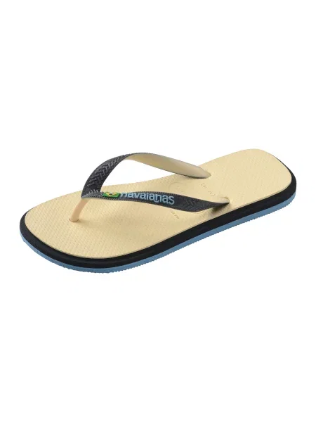 HAVAIANAS Pantofle Brasil krémová / světlemodrá / zelená černá
