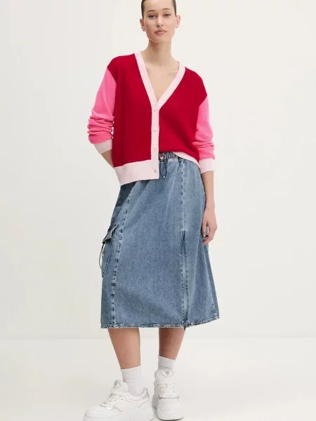 FROM FUTURE kardigan kaszmirowy lekki czerwony