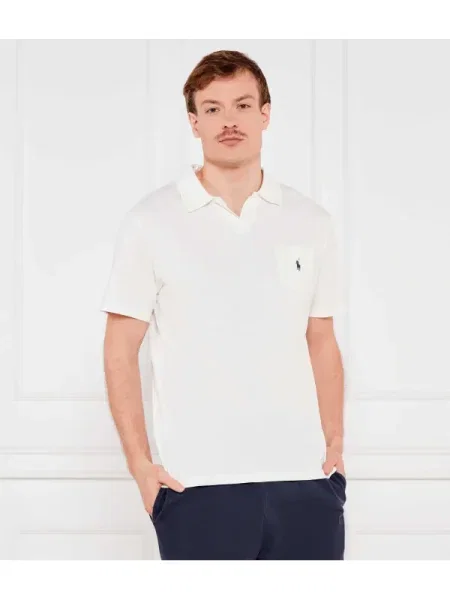 POLO RALPH LAUREN Tenisz póló len hozzáadásával fehér