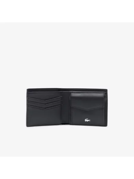 Кожаный кошелек Lacoste черный