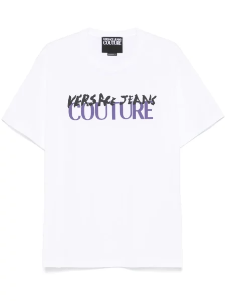Tricou Versace Jeans Couture cu imagine alb