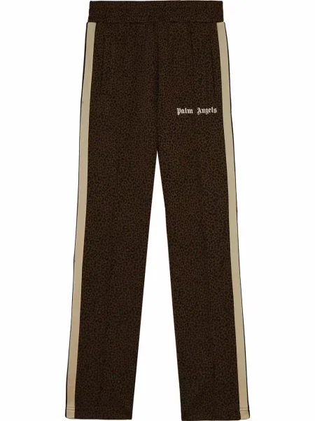 Pantaloni Palm Angels cu model leopard din jacard alergare