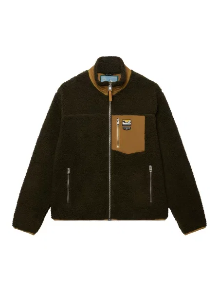 Superdry & Co Jachetă fleece MOUNTAIN sepie / închis verde