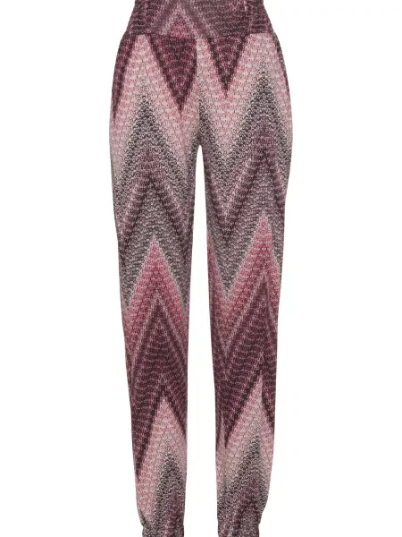 LASCANA Pantaloni Missoni mov vânătă / mov zmeură / vin roșu