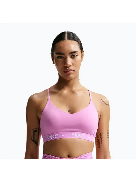 Спортен сутиен Nike Dri-Fit Indy Light Support light magenta/light magenta/white бяло