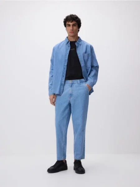 Reserved Blugi carrot fit albastru