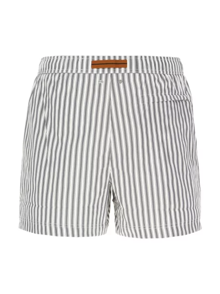 Pasek Zegna w paski z paskiem szary