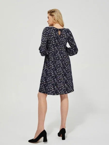 Плетена рокля Marisse с принт черно