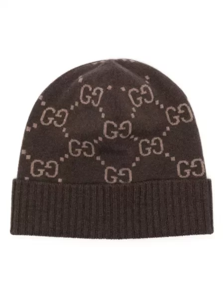 Кашмирена шапка Gucci кафяво