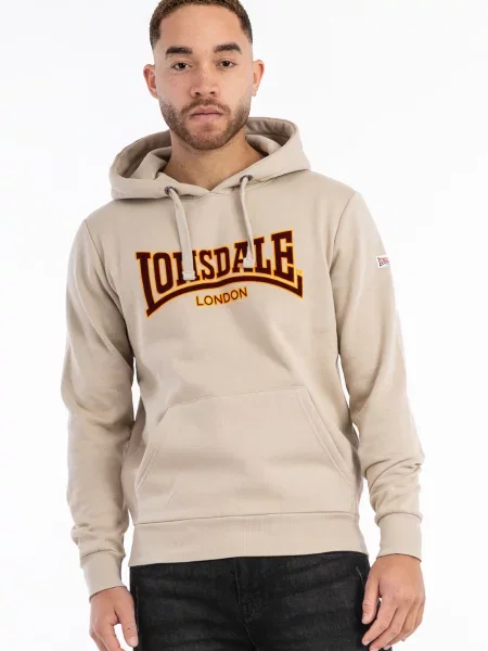 Hoodie Lonsdale s kapuco bež