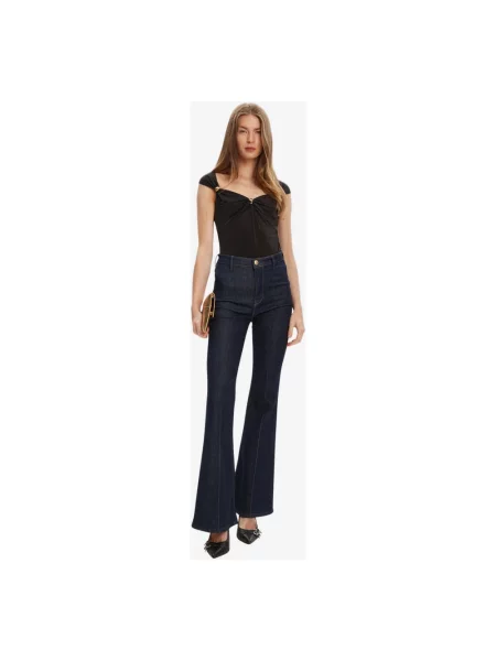 Lniany top Marciano czarny