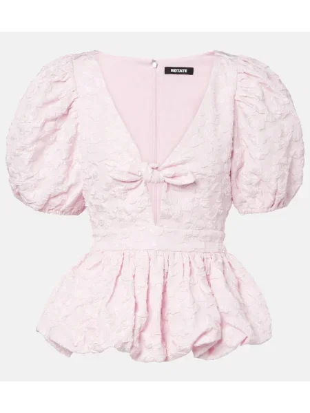 Cu peplum top Rotate din jacard roz