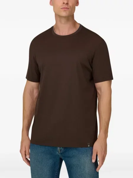 Tricou Boggi Milano de mătase maro