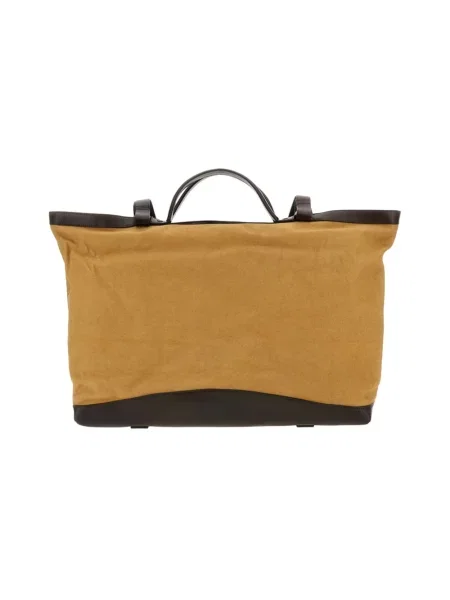 Torba Dries Van Noten skórzana beżowa