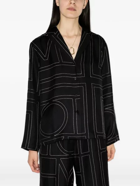 Top Toteme de mătase negru