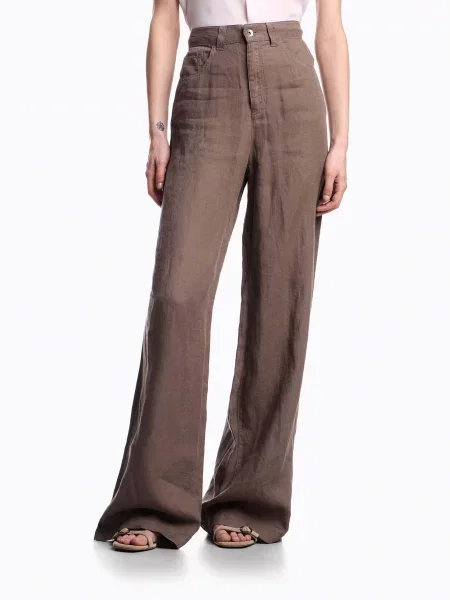 Лляні Широкі джинси Emporio Armani хакі