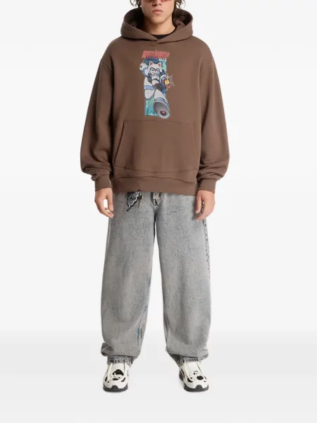 Hanorac cu glugă Ripndip cu imagine maro