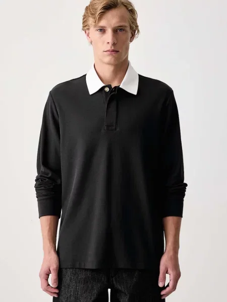 Tricou cu mânecă lungă Rag & Bone negru