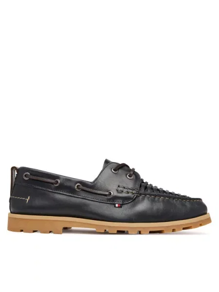 Tommy Hilfiger Pantofi Hilfiger Braided Lth Boat Shoe Bleumarin
