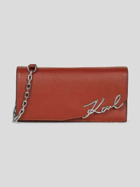 Karl Lagerfeld Δερμάτινο πορτοφόλι K/SIGNATURE κόκκινο