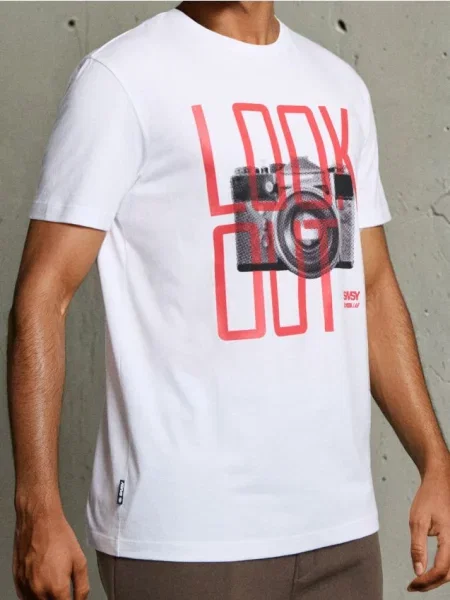 Sinsay Koszulka z krótkim rękawem biały