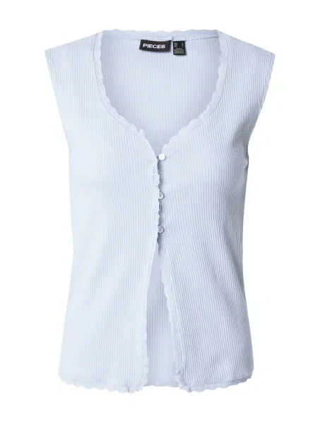 PIECES Top deschis albastru