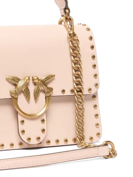 Top Pinko din piele cu tepi roz